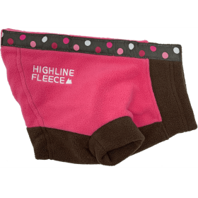 Highline Fleece Coat (Color: Pink and Brown With Polka Dots, size: Size 28)